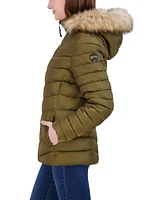 Hfx Women's Lightweight Quilted Puffer Jacket, Removable Hood