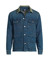 Lands' End Men's Blanket Lined Denim Jacket With Corduroy Collar