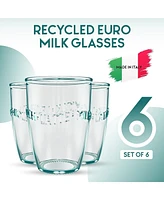 Amici Home Euro Milk Glass, 13 oz - Set of 6