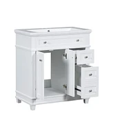 Slickblue 30-Inch Bathroom Vanity Cabinet with Sink Combo Set