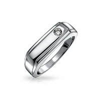 Bling Jewelry Monogram Cubic Zirconia Accent Band Ring .925 Sterling Silver