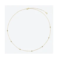 Hollywood Sensation Dainty 18K Gold Plated Sterling Silver Necklace with 7 Round Cut Cubic Zirconia