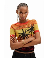 Desigual Women's Knit palm tree T-shirt