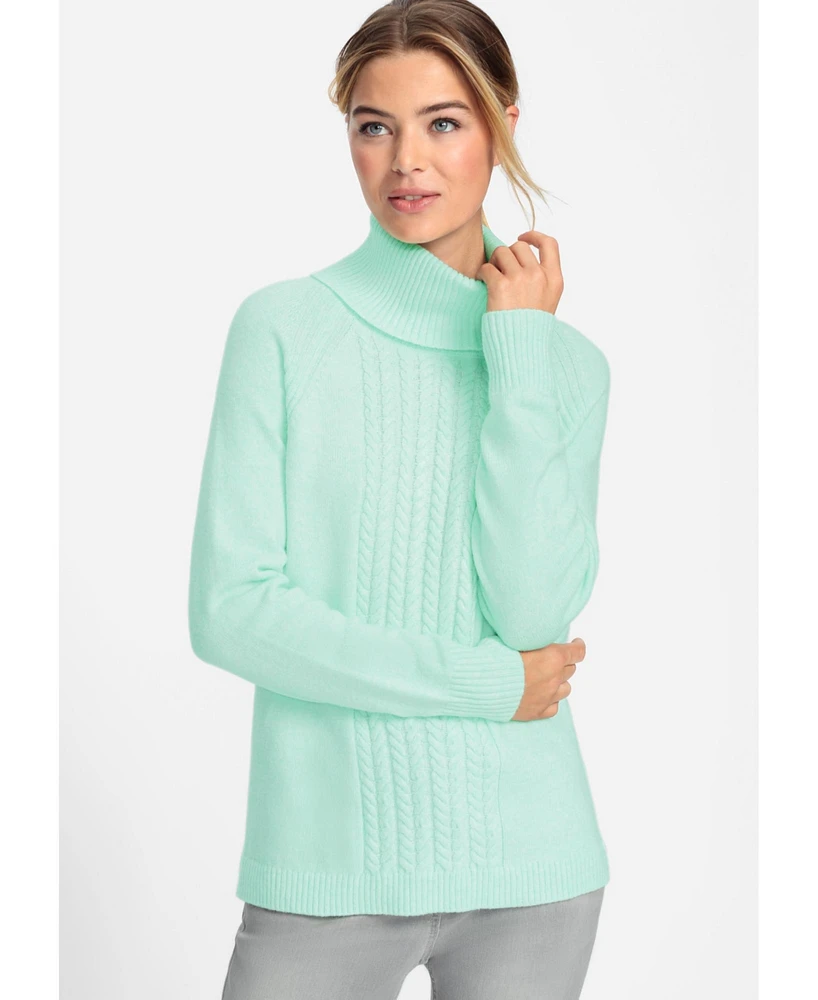 Olsen Women's Cable Knit Turtle Neck Sweater