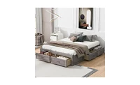 Slickblue Queen Size Platform Bed with 6 Built-In Storage Drawers