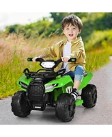 Costway 6V Kids Atv Quad Electric Ride On Car Toy Toddler with Led Light MP3