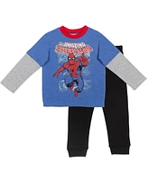 Marvel Boys T-Shirt and Fleece Pants Outfit Set to (2T - 14-16)