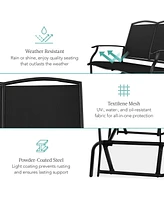Best Choice Products 2-Person Outdoor Swing Glider, Steel Patio Loveseat, Bench Rocker w/ Armrests