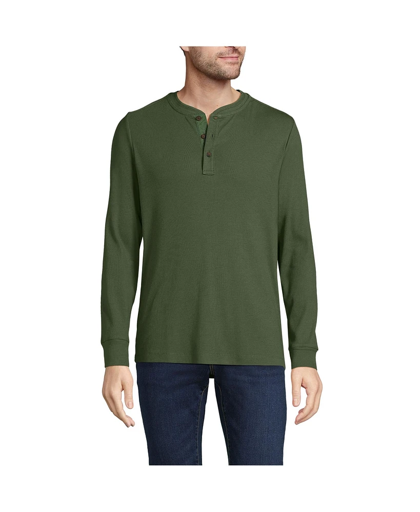 Lands' End Men's Long Sleeve Rib Henley