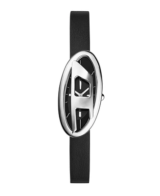 Diesel Women's D-Era Quartz Two-Hand Black Leather Watch 38mm