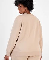 Id Ideology Plus Fleece Crewneck Pullover Top, Created for Macy's