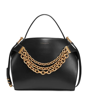 Donna Karan Plandome Chain Top Handle Leather Satchel