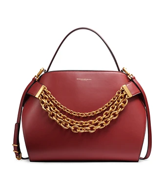 Donna Karan New York Plandome Chain Top Handle Leather Satchel