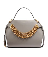 Donna Karan Plandome Chain Top Handle Leather Satchel