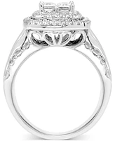 Diamond Princess Quad Cluster Halo Engagement Ring (2 ct. t.w.) in 14k White Gold