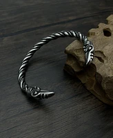 Rhona Sutton Silver Twisted Eagle Stainless Steel Bangle