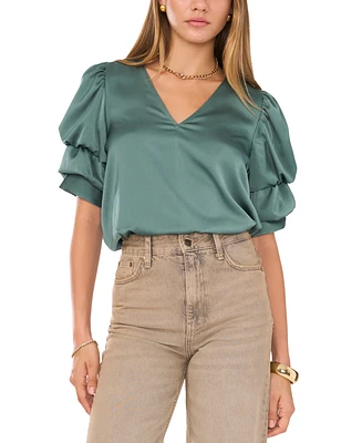 1.state Women's Tiered Bubble-Sleeve Blouse