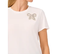 CeCe Women's Embellished Bow Tee