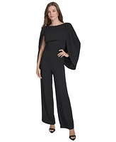 Halston Women's Cape-Sleeve Bow-Back Jumpsuit