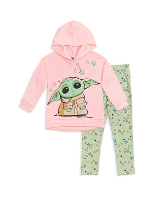 Starwars Toddler Girls Star Wars Yoda Pullover Fleece Hoodie and Leggings Outfit Set