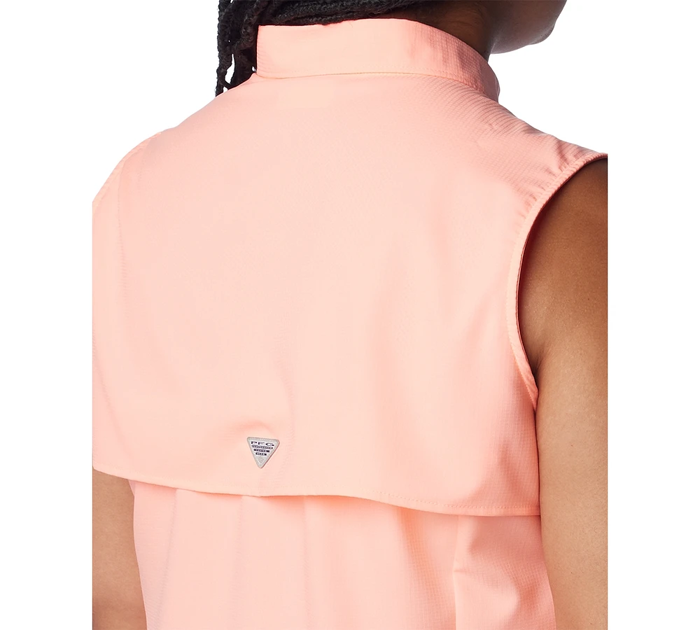 Columbia Plus Pfg Tamiami Button-Front Sleeveless Top