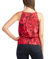 Bcx Juniors' Floral-Print Peplum Halter Top