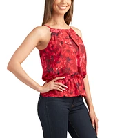 Bcx Juniors' Floral-Print Peplum Halter Top