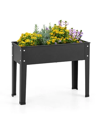 Sugift Metal Raised Garden Bed with Legs and Drainage Hole for Vegetable Flower