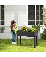 Sugift Metal Raised Garden Bed with Legs and Drainage Hole for Vegetable Flower