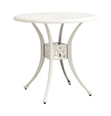 vidaXL Patio Table White 30.7"x30.7"x28.3" Cast Aluminum