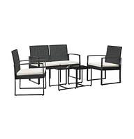 vidaXL piece Patio Dining Set with Cushions Pp Rattan