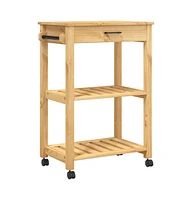 vidaXL Kitchen Trolley Monza 23.6"x15.7"x35.4" Solid Wood Pine