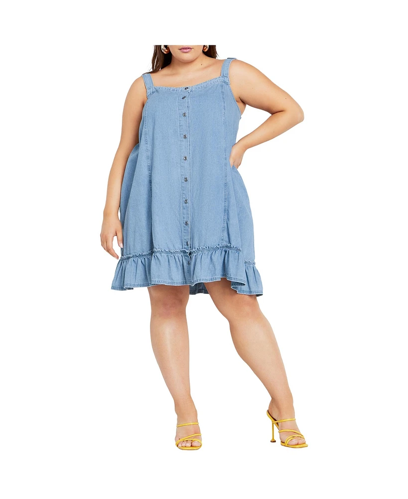 City Chic Women's Denim Mini Dress