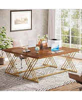 Tribesigns 63" x 31.5" Large Computer Desk, Modern Wood Home Office Desk, Computer Table Executive Desk, Study Writing Table Workstation for Living Ro