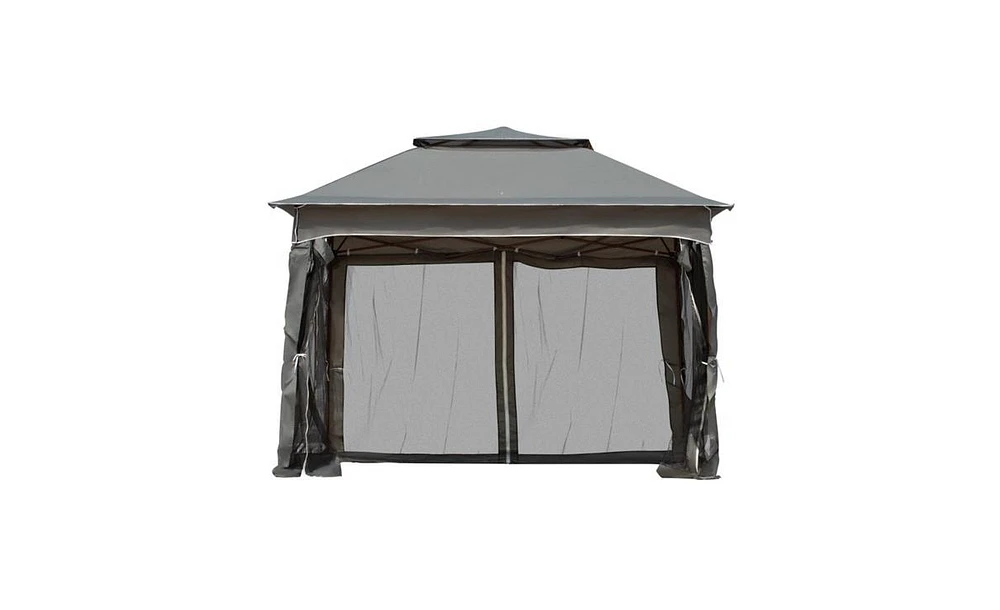 Slickblue Tent Outdoor Patio Pop-Up Canopy Gazebo for Backyard Events and Shade