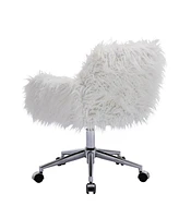 Slickblue Modern Faux fur home office chair, fluffy chair for girls, makeup vanity Chair