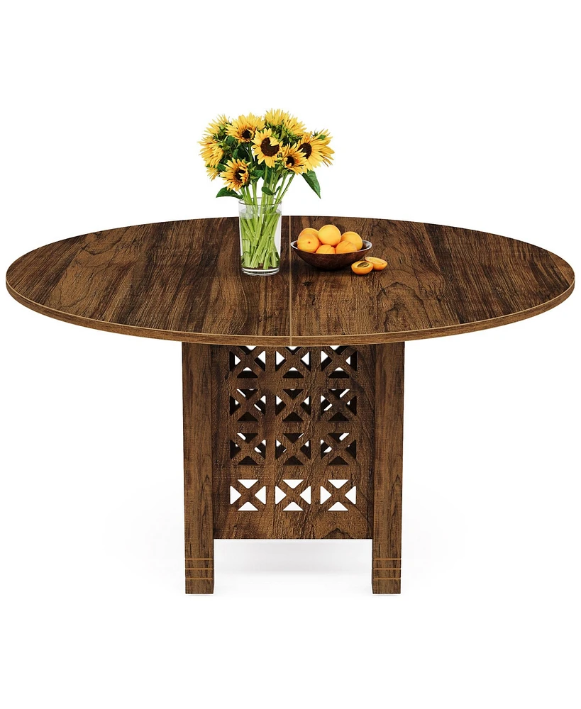 Tribesigns Round Dining Table for 4, 47-Inch Farmhouse Kitchen Table Round Dinner Table for 4