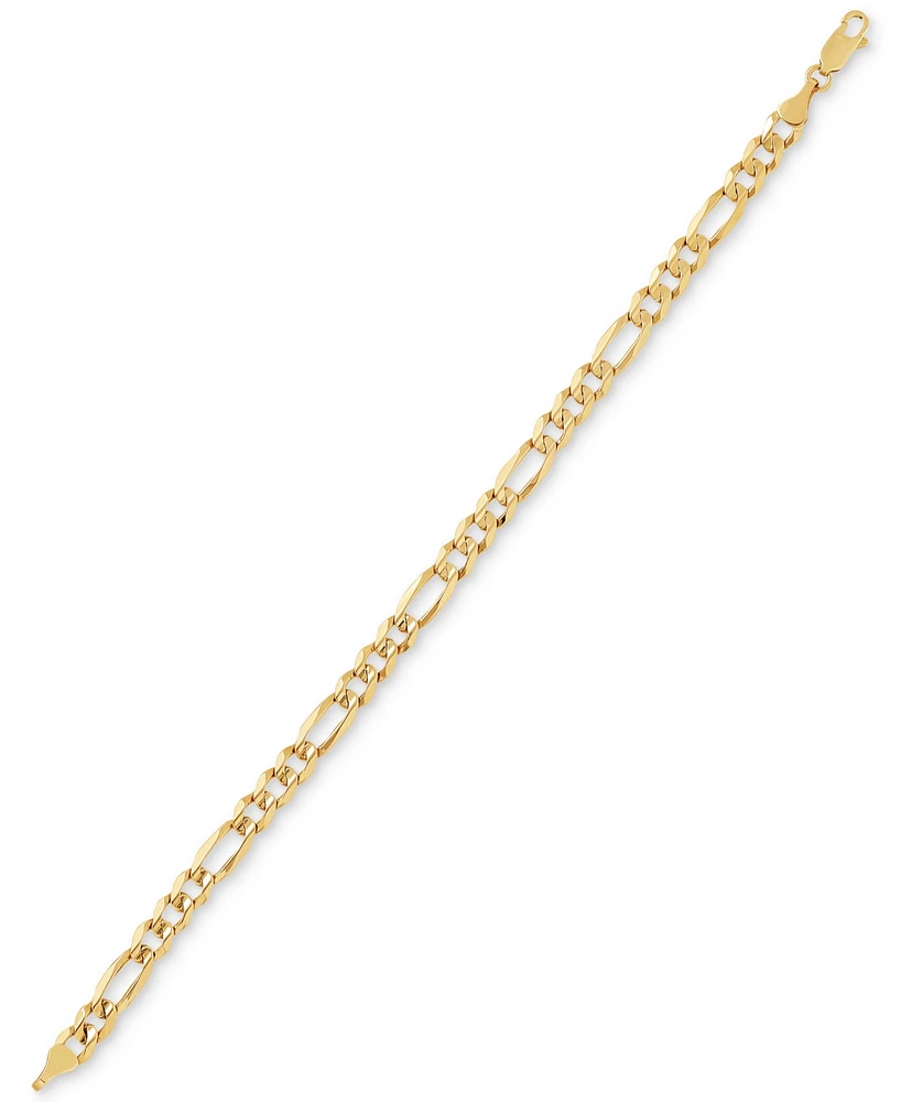 Figaro Open Link Chain Bracelet in 10k Gold