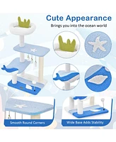 Slickblue 3-Layer Cat Tree with Marine Theme: Multi-Functional Climbing Frame & Activity Center for Cats