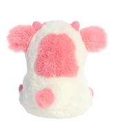 Aurora Mini Love Cow Rolly Pet Round Plush Toy Pink 5"