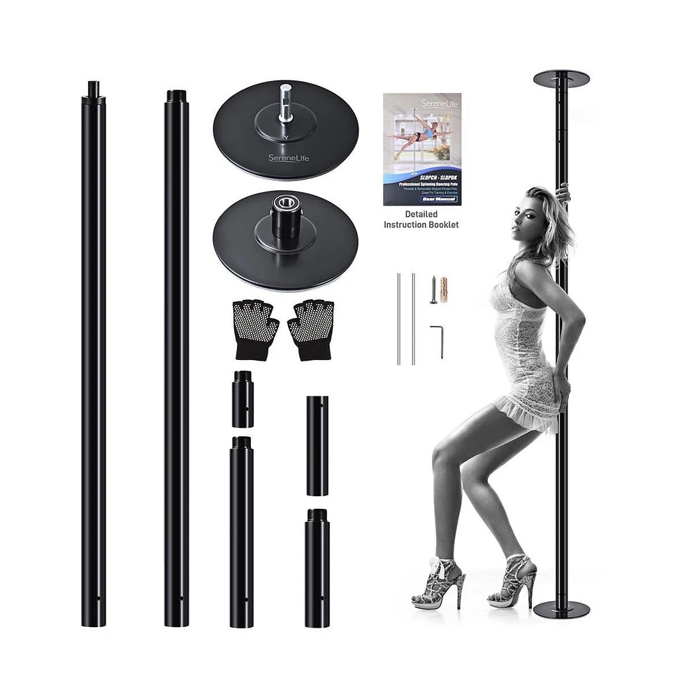 SereneLife Portable Spinning Dancing Pole for Fitness and Training