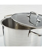 BergHOFF DiNA Helix Recycled 18/10 Stainless Steel 8" Stockpot 3.2qt., Glass Lid