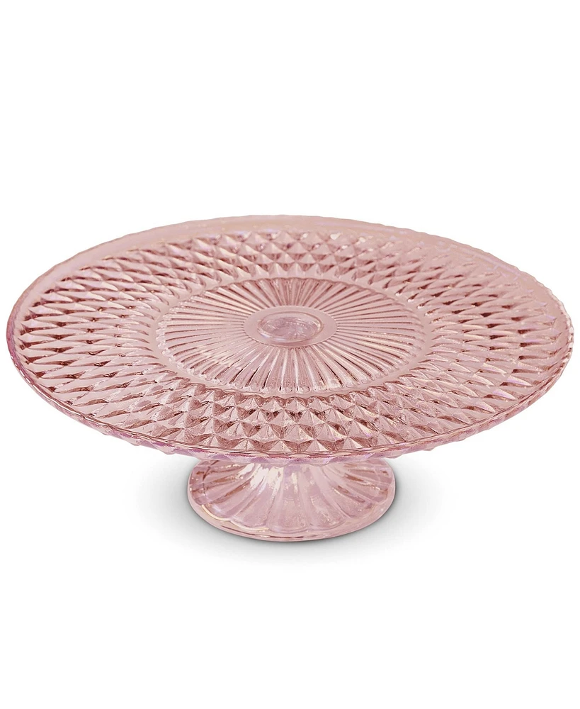 Amici Home Rochester Footed Glass Cake Stand - Pink