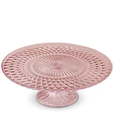 Amici Home Rochester Footed Glass Cake Stand - Pink