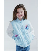 Disney Girls Minnie Mouse Frozen Lilo & Stitch Moana Varsity Bomber Jacket to (2T