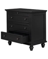 Slickblue 3-Drawer Wood Storage Cabinet – End Table with Pull-Out Tray