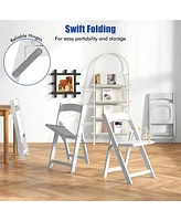 Gymax Set of 4 Dining Chairs w/ Rubber Wood Legs & Padded Seat for Home Office Events White