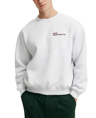 Cotton On Men's Box Fit Graphic Crew Sweatshirt