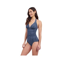 Profile by Gottex Women's Isabelle Embroidery Detail Halter Tankini
