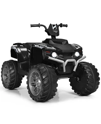 Costway 12V Kids 4-Wheeler Atv Quad Ride On Car w/ Led Lights Music Usb